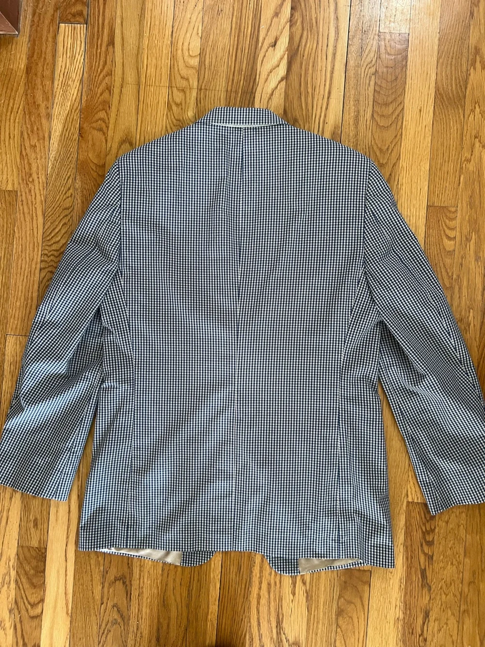 Orvis Navy and Tan gingham Houndstooth Sport Coat Blazer with Tan Lining